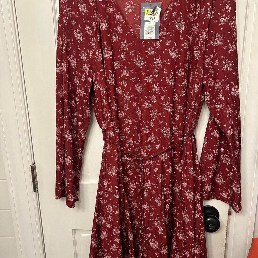 Universal-thread Women's Red and Burgundy Dress
